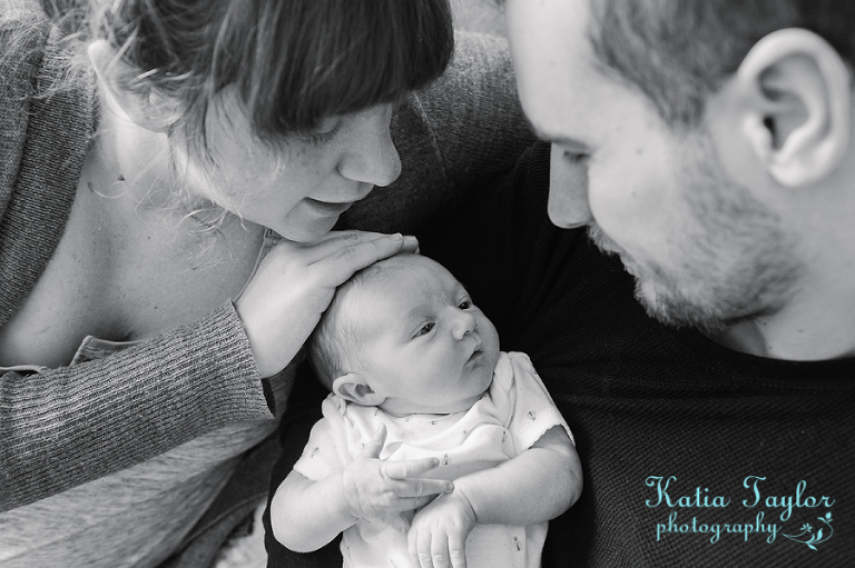 Toronto Newborn Portrait. New parents with baby