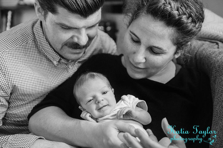 Toronto newborn portraits. New family with baby.