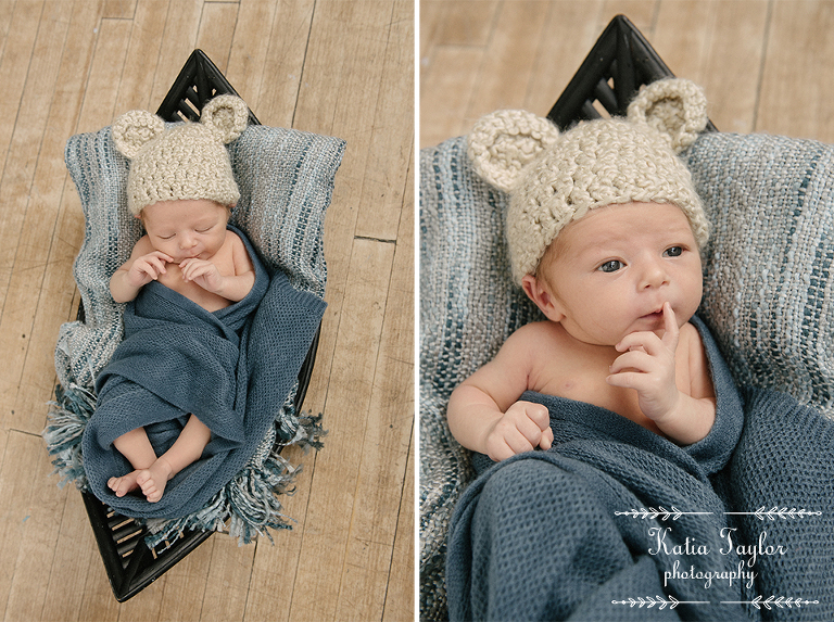 Newborn baby in studio, Toronto