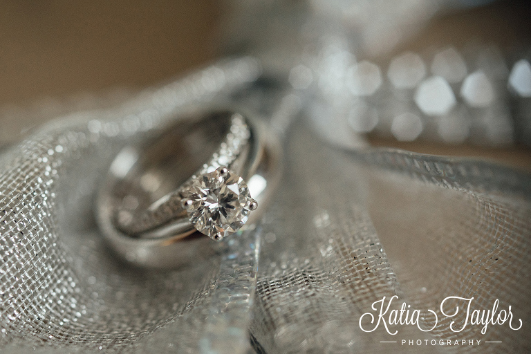 Close up of wedding rings. Toronto