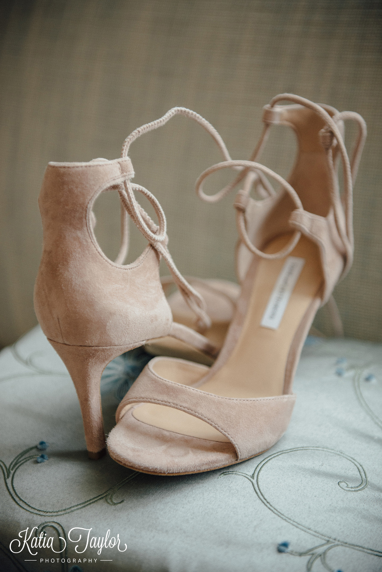 Tan suede bridal shoes