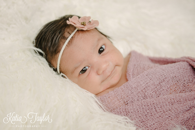 Cute baby girl with flower head band