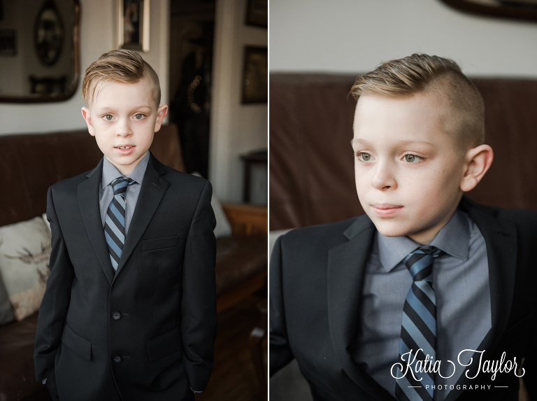 First communion. Toronto. Portrait of boy.