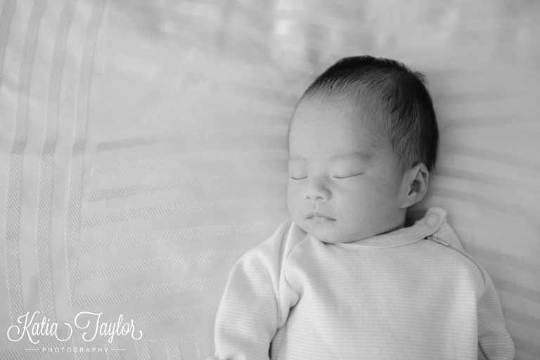 Cute portrait of sleeping newborn baby boy. Toronto newborn photography.