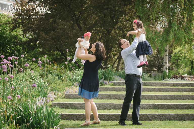 Family portrait session at the Music Garden in Toronto.