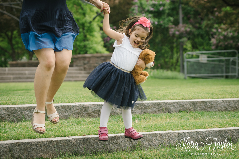 Family portrait session at the Music Garden in Toronto.