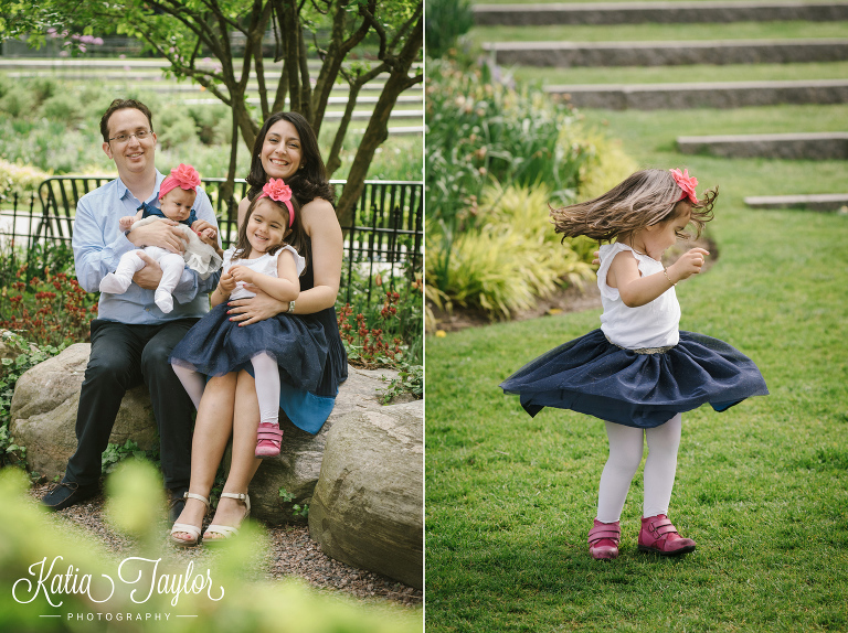 Family portrait session at the Music Garden in Toronto.