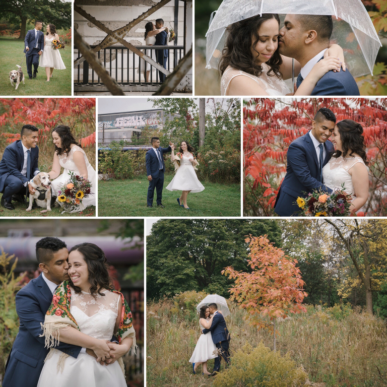 Toronto wedding highlights of rainy day wedding. Downtown Toronto.