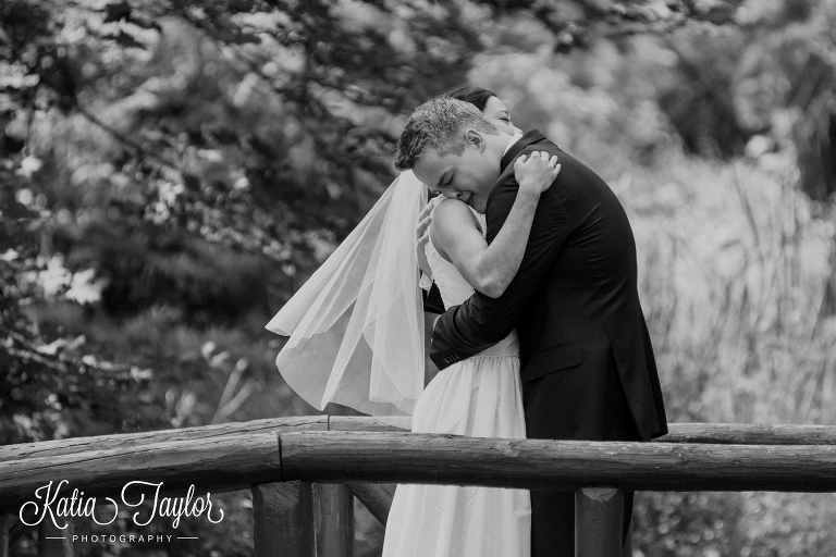 Sweet embrace during the big reveal. James Gardens, Toronto wedding photography.