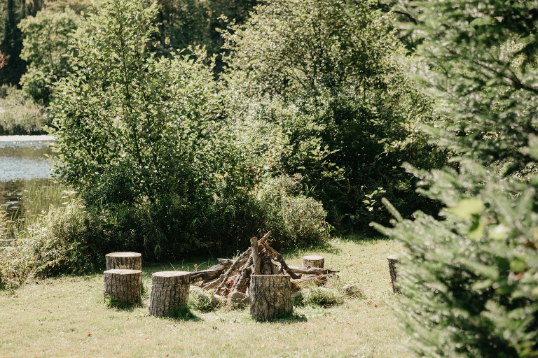 The fire pit. Haliburton Ontario wedding. Rustic country wedding.