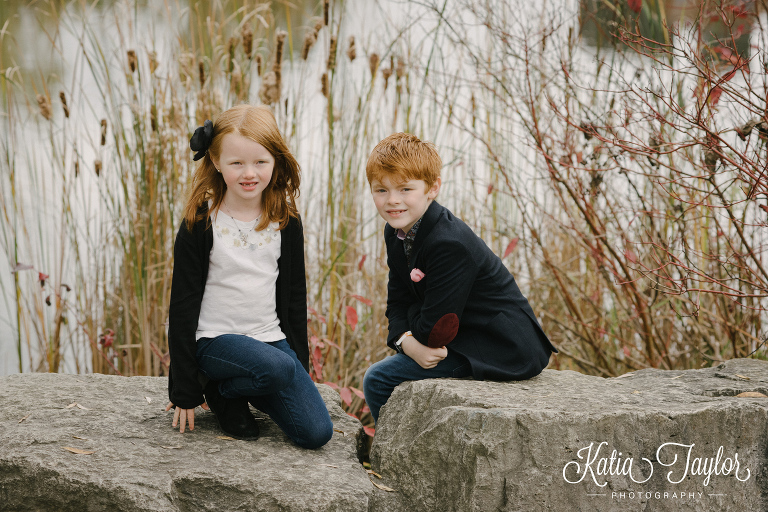 Toronto family portraits at the Evergreen Brickworks in the Fall.