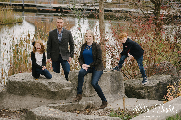 Fall family photos at Toronto Evergreen Brickworks.