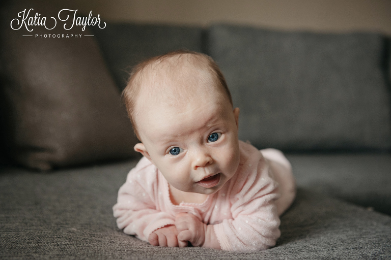 Two-month-old baby girl. Toronto baby photos.