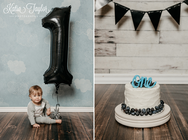 Toronto cake smash portrait of 1-year-old birthday