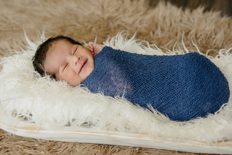 Sleeping newborn baby boy